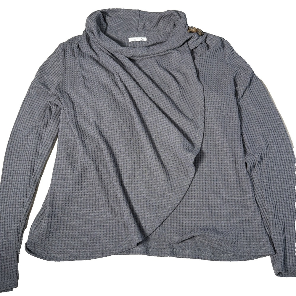 4G~β Women's Maurice's Med Grey Cross Over Sweater Office Wear